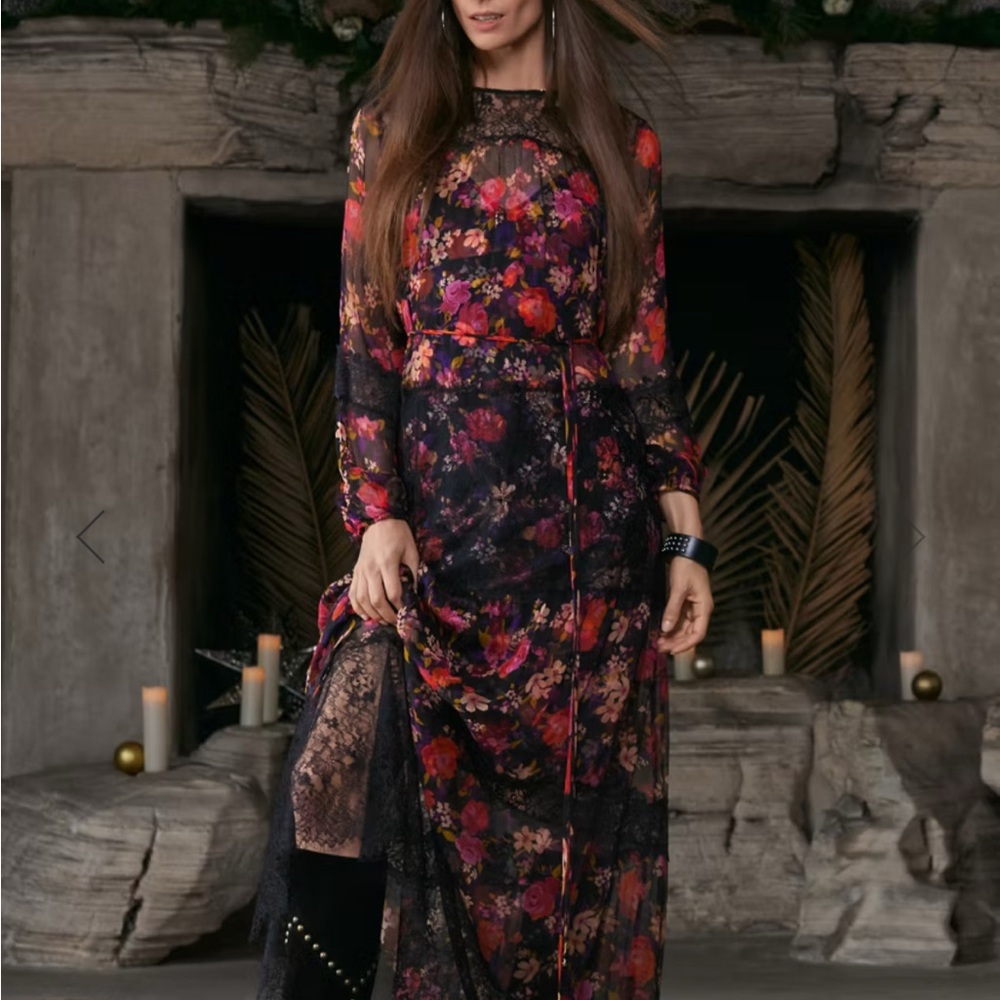 Johnny Was Flora Silk Maxi Dress SOLD OUT ONLINE size 3x with liner slip